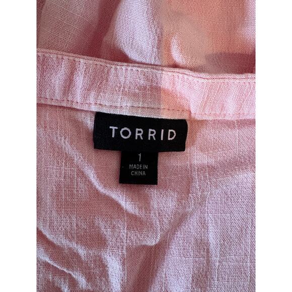 Torrid peplum embroidered sleeveless top size 1 in pink - Picture 3 of 8